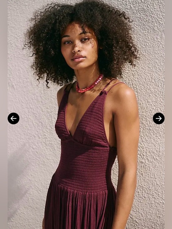Free People Burgundy Dress - Fun In The Sun - Picture 3 of 5